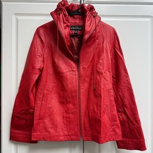 Caroline Moore Red Leather Women's Jacket